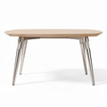 Table en bois clair avec pieds métalliques 150 x 90 x 75 cm