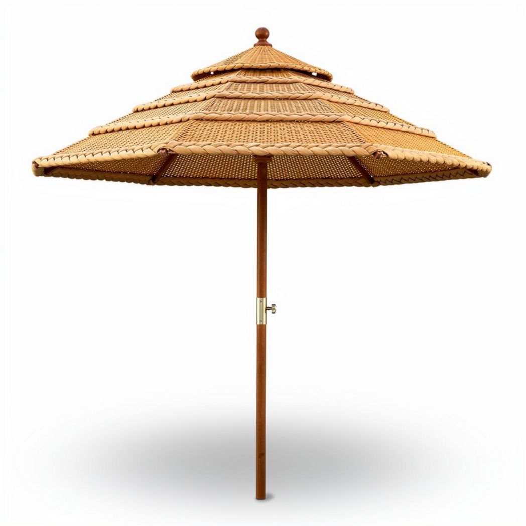 Parasol en bambou de 200 x 200 x 250 cm pour jardin et terrasse