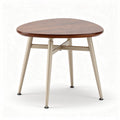 Table ronde en bois de couleur marron avec pieds en métal 80 x 80 x 75cm