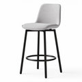Tabouret de bar en tissu gris avec structure en métal noir hauteur 90 cm